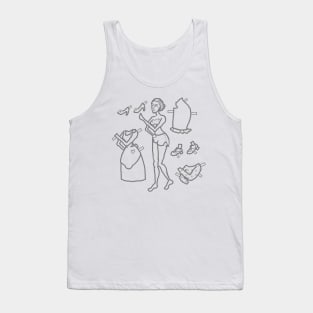 Paper Doll Sketch -- Vintage Day-to-Night Tank Top